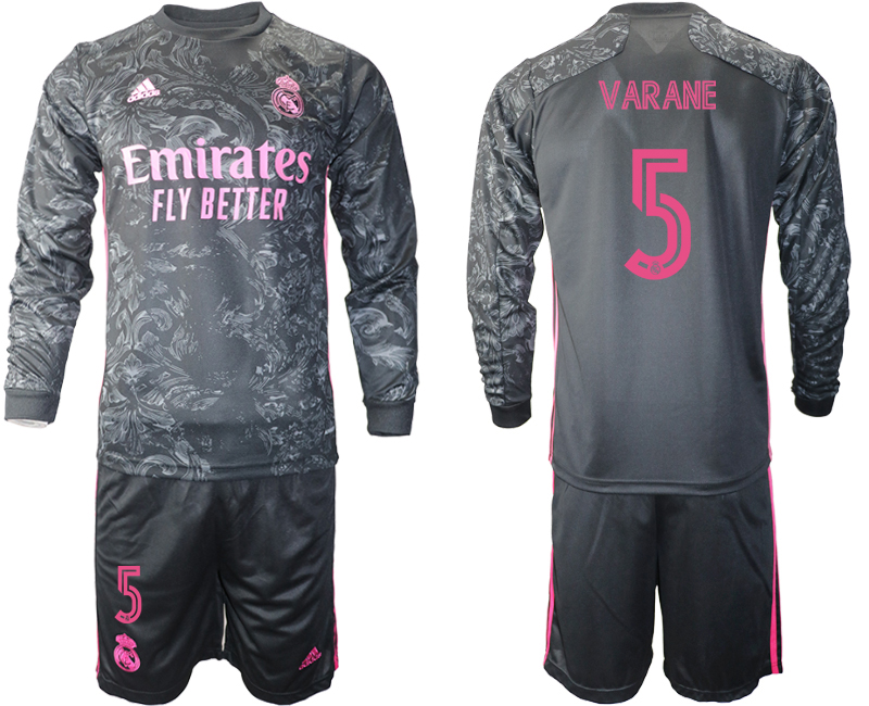 2021 Men Real Madrid away long sleeve #5 soccer jerseys